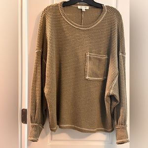 She & Sky Waffle Top Sweater
